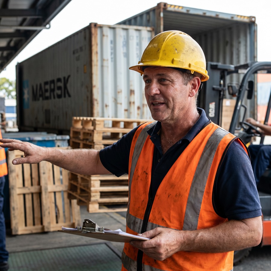 Shipping & Receiving supervisor at the dock