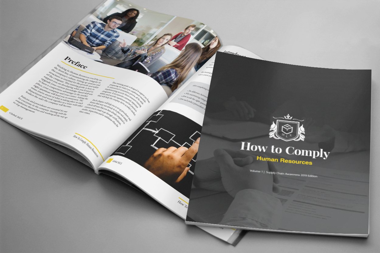 The Human Resources manual open on a desk — real procedures, checklists, and forms inside