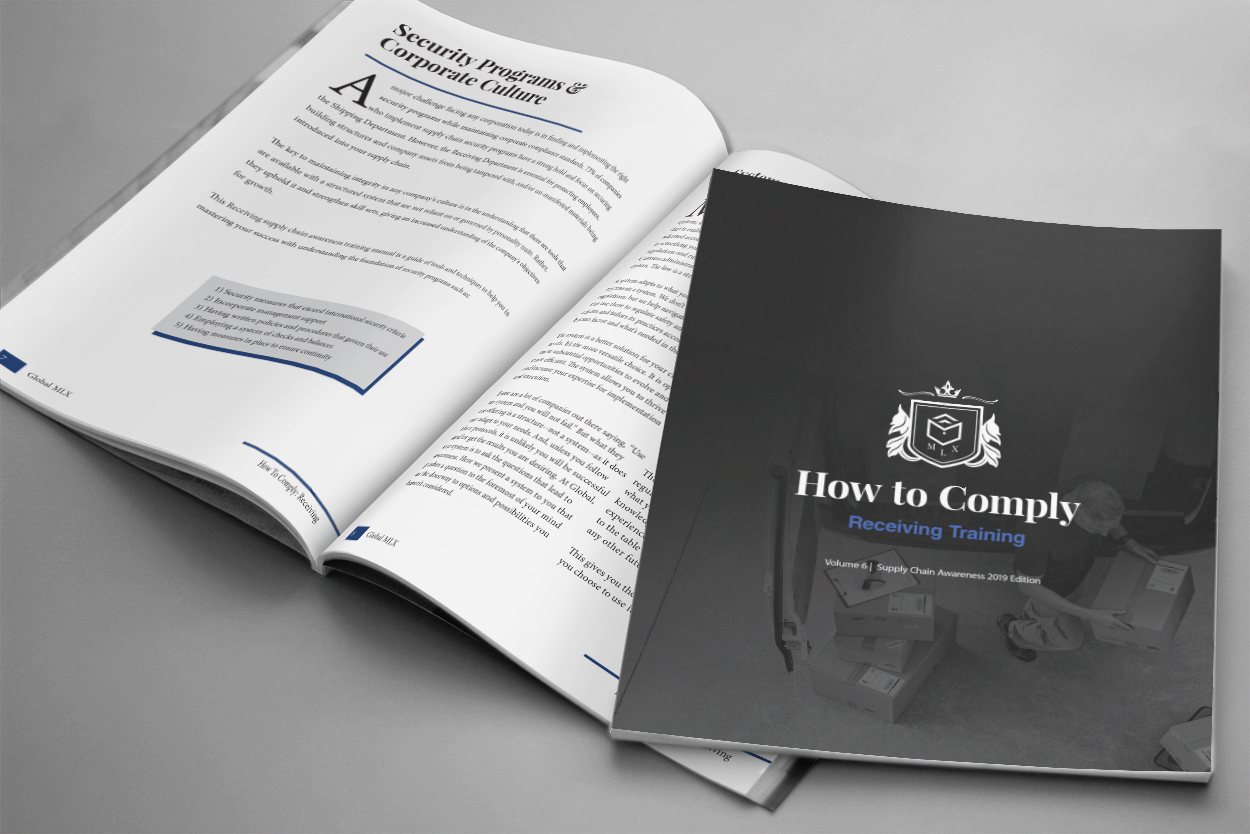 The Receiving manual open on a desk — real procedures, checklists, and forms inside