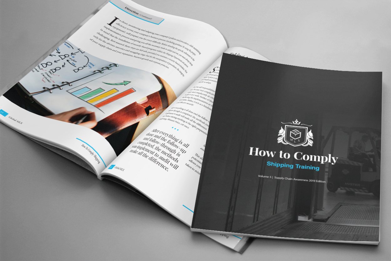 The Shipping manual open on a desk — real procedures, checklists, and forms inside